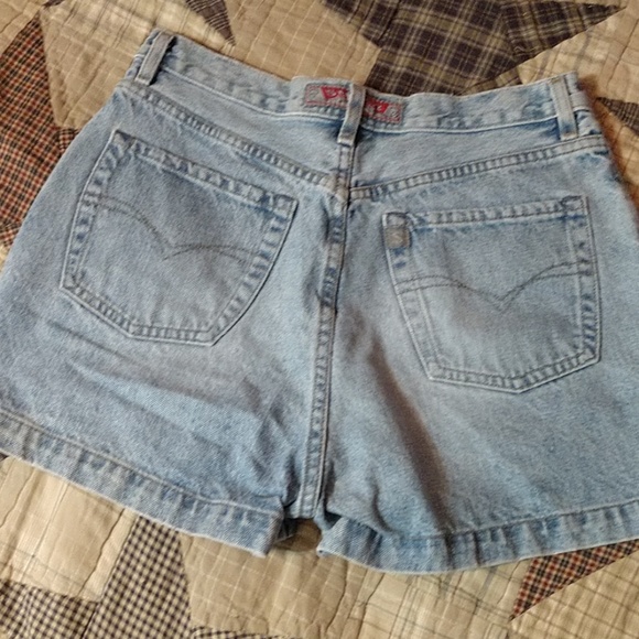 silver jean shorts